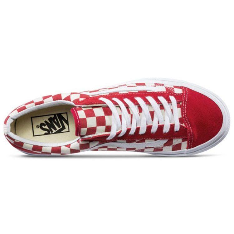 Vans Стиль 36 Шахматная доска Низкие кеды для скейтборда Унисекс Красный Белый VN000XI0DI8