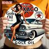 Винтажная жестяная табличка Texaco Ретро Автосервис Металлическое настенное искусство 7,87 дюйма Декор для помещений и улицы