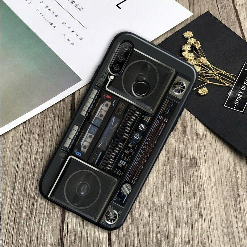 Ретро Черный Бумбокс Для Huawei Nova 11 Pro 12i 3i 7i 8i 9 10 SE Y60 Y61 Y70 Y72 Y73 Y90 Y91 P20 P30 P40 Lite Чехол