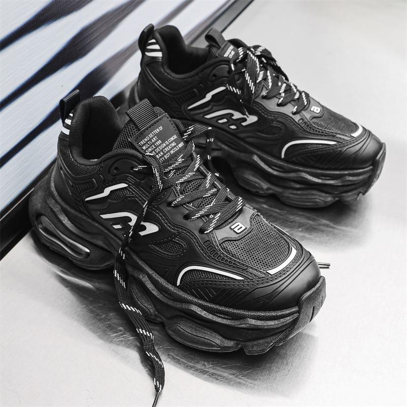 Летняя мужская обувь, новые дышащие сетчатые спортивные туфли, мужская трендовая универсальная повседневная обувь для бега на платформе, модная обувь для пап