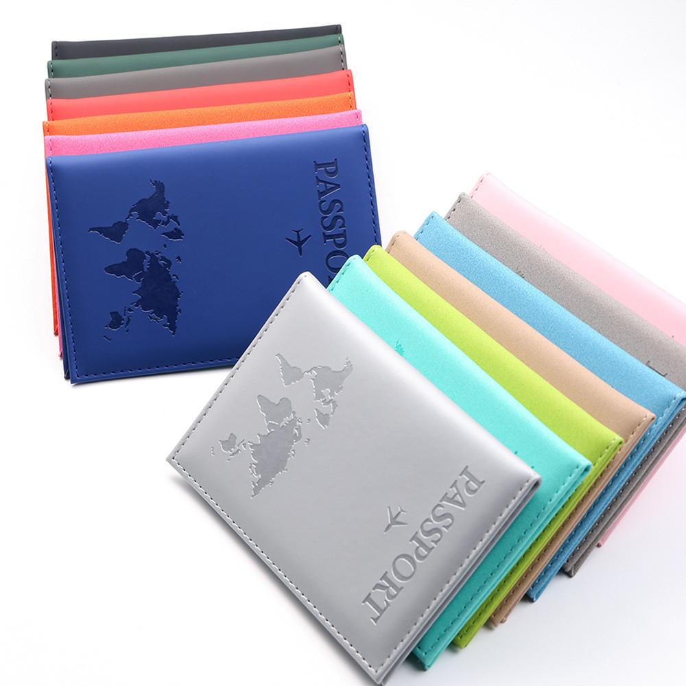Women Men Passport Cover PU Travel ID Credit Card Holder Pouch Travel Accessory