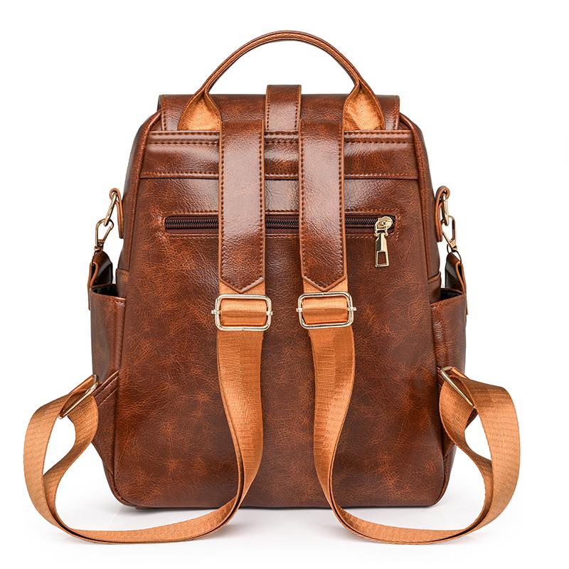 Soft Leather Backpack Women's Shoulder Bag Commuter Large Capacity Backpack