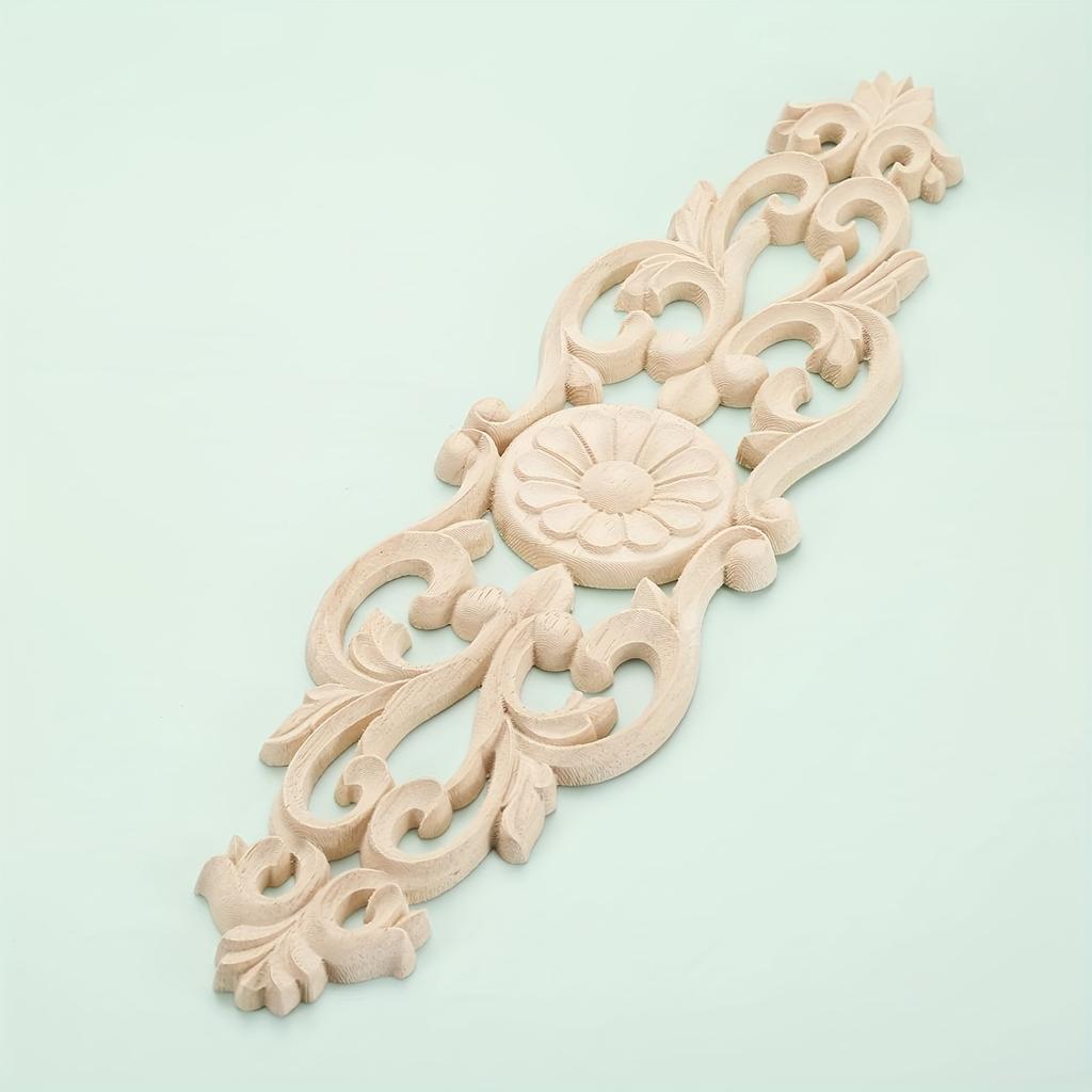 2 шт. резные накладки из дерева, неокрашенные декоративные аппликации, длинные наклейки с резьбой по мебели для шкафа, зеркала, комода, настенного шкафа, шкафа, мебели для кровати