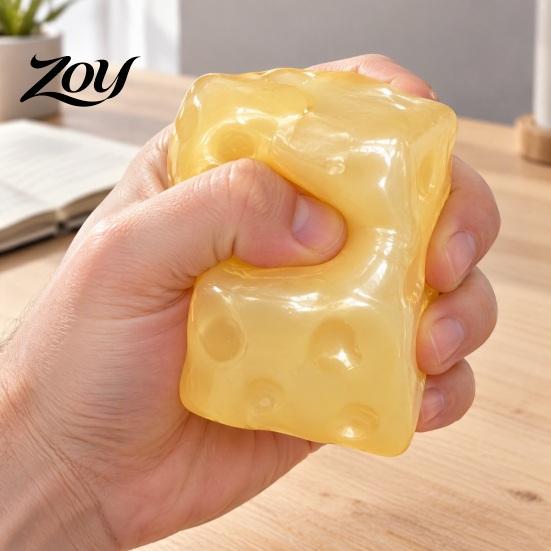 Hand Exerciser Toys Stress Relief Cheese Squeeze Toy, Slow Rising Pearlescent Fidget Toy Simulated Sensory for Adults Kids
