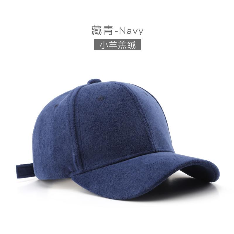 Шапка женская японская корейская версия зимняя теплая из овечьей шерсти однотонная кепка-таблетка для улицы спортивная модная мужская бейсболка