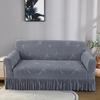 Elastic-Band Fitted Sofa Slipcovers with Ruffle Skirt - Machine Washable Polyester and Spandex Sofa Covers for Armchair, Loveseat, 3-Seater, 4-Seater