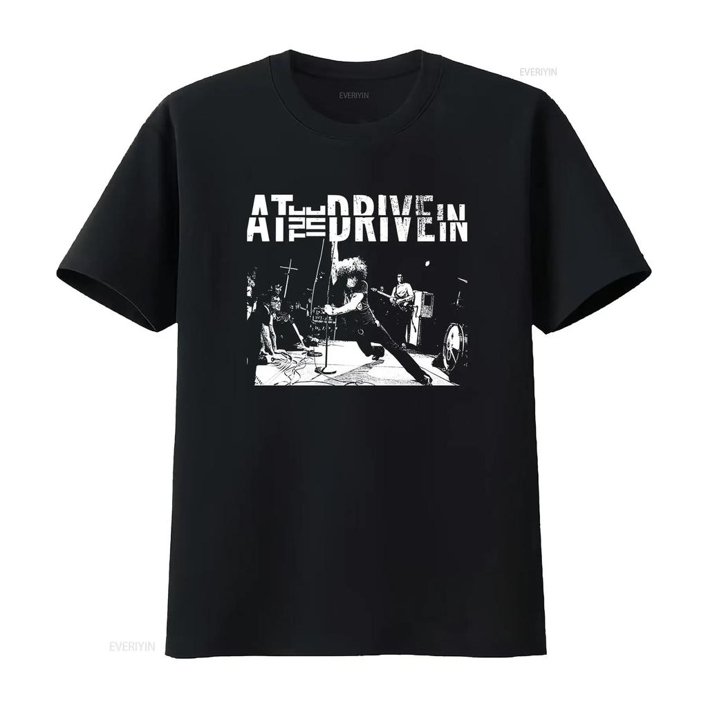 Retro At The Drive In Band Concert Scene Black T Shirt All Sizes Available AR1306 vintage Washed Stylish Soft graphic Versatile