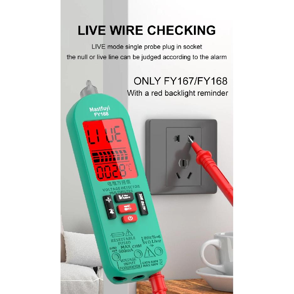 MASTFUYI Professional Digital Multimeter AC/DC Voltage Current 6000 Counts True RMS Volt Amp Ohm Hz Capacitance NCV Tester Tools