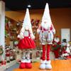 85cm Christmas Gnomes Decorations with Long Retractable Leg Handmade Large Standing Gnome Plush Holiday Elf for Xmas Party Decor
