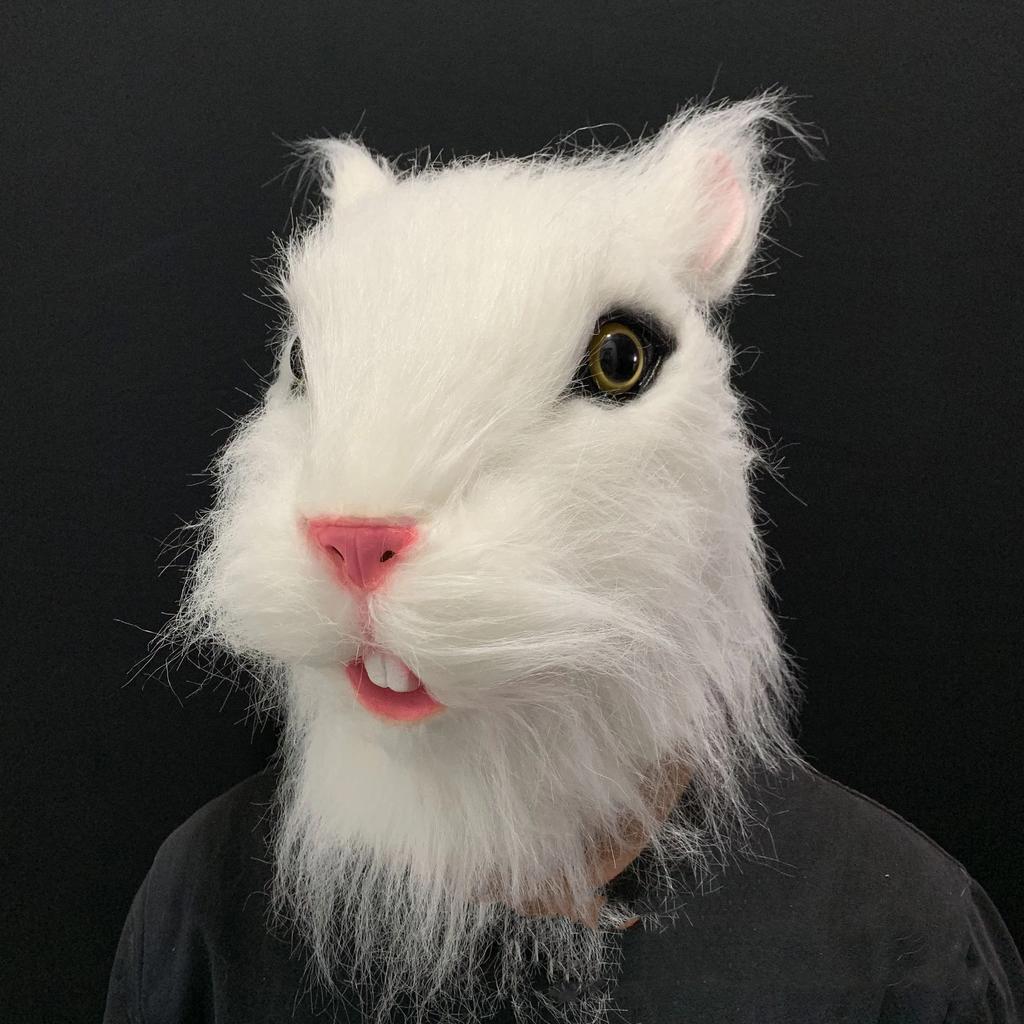 Плюшевая Маска Мыши Кошки На Всё Лицо Шкура Животного Хомяк Шлем Кошки Латексная Маска Хэллоуин Карнавал Вечеринка Косплей Маскарад Костюм Аксессуары Взрослые