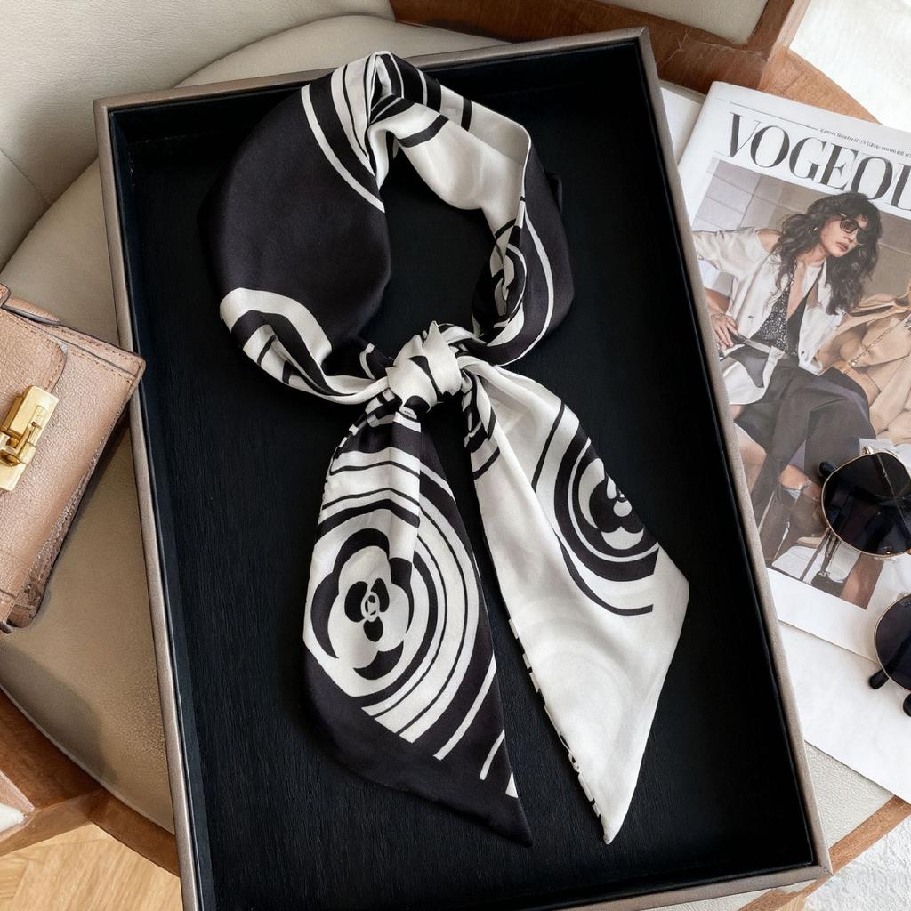 Spring and Autumn Thin and narrow long silk scarves Women's Korean version Summer decoration with shirts, suits, scarves, headbands, streamers, tied b