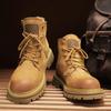 Новые удобные высокие ботинки для отдыха, нескользящие мужские ботинки для мотоциклистов со шнуровкой, замшевые кожаные ботинки для отдыха на открытом воздухе, мужские ботильоны, кроссовки