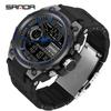 SANDA Casual Waterproof Electronic Watch LED Luminous Display Gel Strap Temperament Electronic Watch