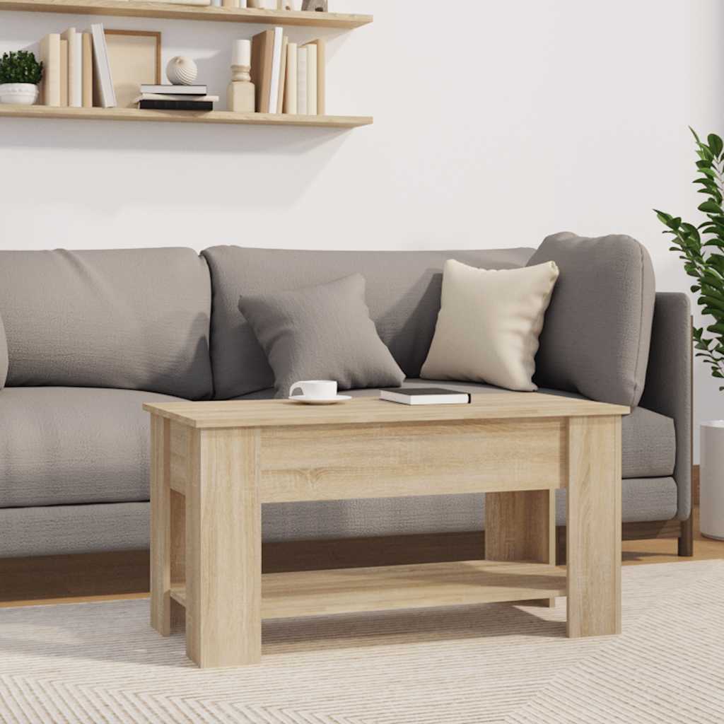 Coffee Table Sonoma Oak 101 x 49 x 52 cm Engineered Wood