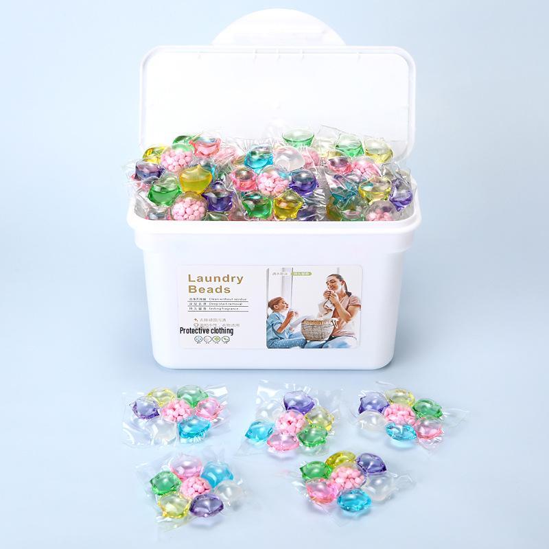 Трехкамерные капсулы для стирки «пять в одном»: Стойкий аромат, удаление пятен, смягчающие концентрированные капсулы для стирки