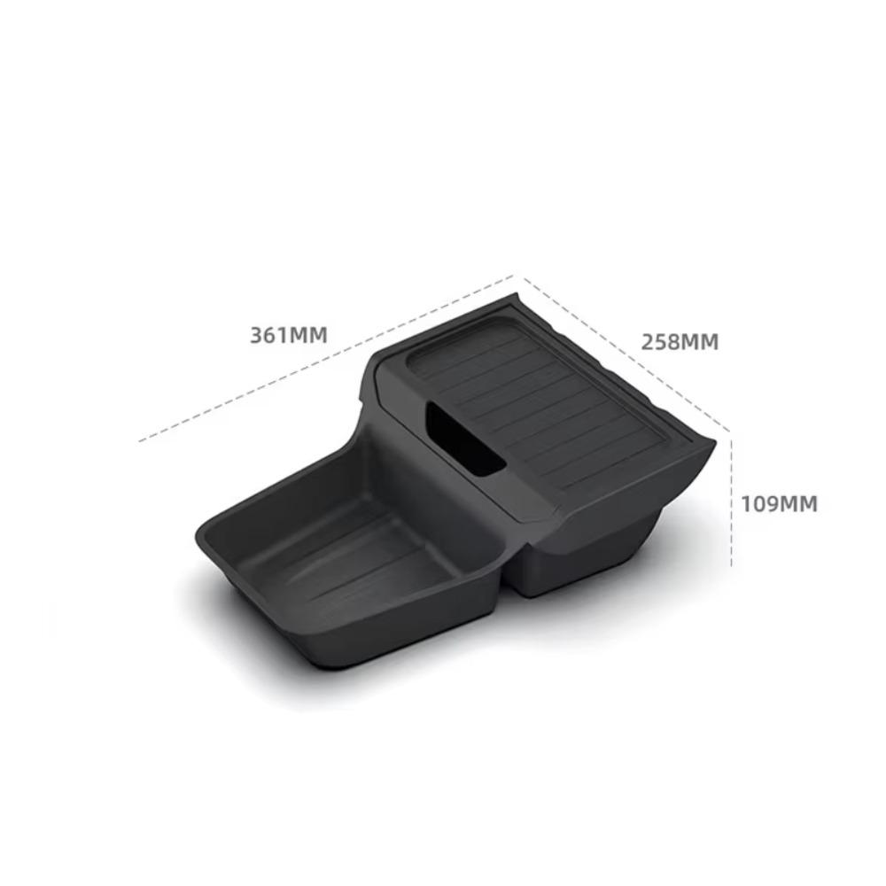 FOR Tesla Model Y 2025 Under Console Storage Box Center Console Organizer Tray ABS Armrest Container Rear Shelf Accessorie