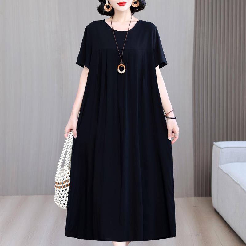 Женские свободные платья, элегантное повседневное летнее платье больших размеров с коротким рукавом, длинное платье больших размеров, женская винтажная одежда