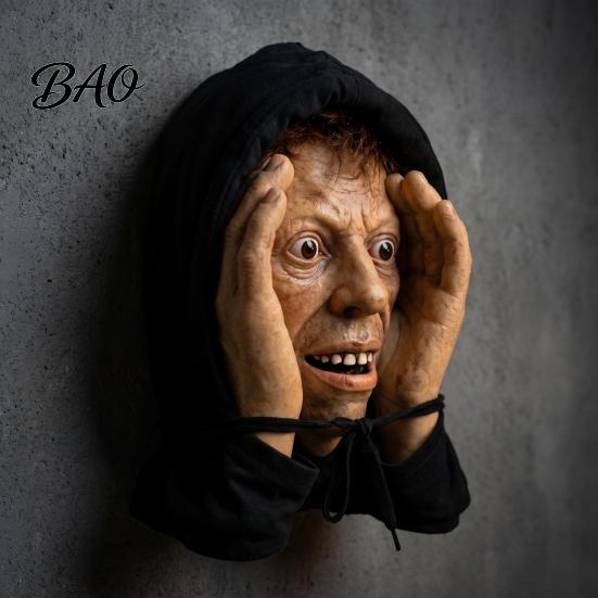 Halloween Prank Props Creepy Window Mask, Realistic Scare Prop for Glass Scary Decals Surfaces, Face Hanging Decoration Spooky Haunted House