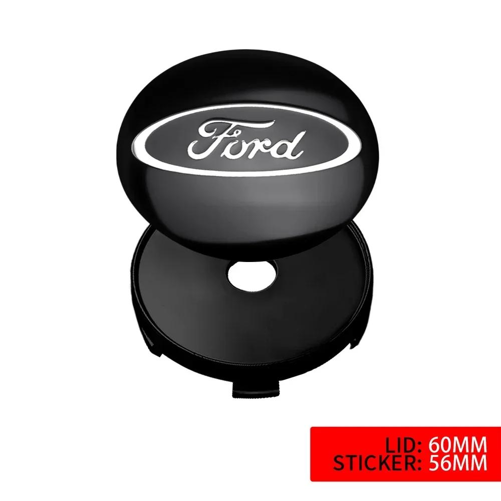 New 2026 Car Sticker For Ford 4pcs 56/60mm Car Auto Wheel Center Cover Badge Stickers Hub Cap Replacement For Ford Ranger Focus