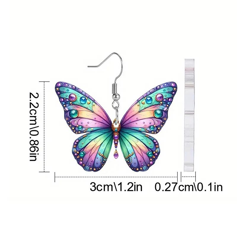 1 пара простых, свежих, темпераментных акриловых плоских персонализированных сережек-бабочек, сделай сам, украшение