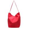 Solid Color Canvas Shoulder Bag Versatile Women's Handbag Fashion Class Bucket Bag  Shopping