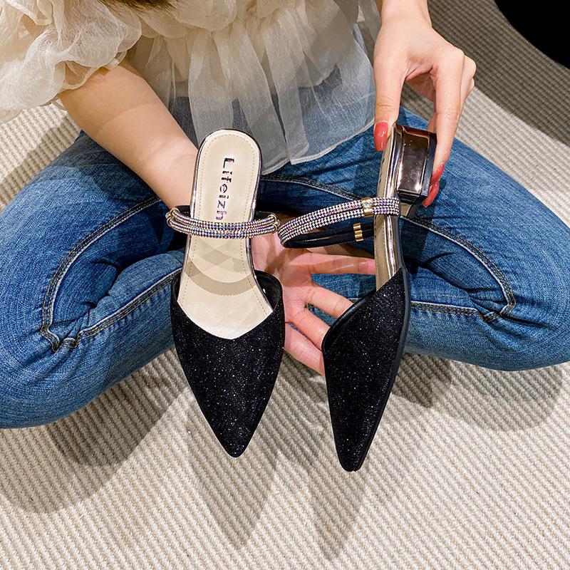 Plus Size New Shoes for Women Modern Sandals Girl Low Heels Pointed Toe Pumps Ladies Summer Slipper Casual Shoes