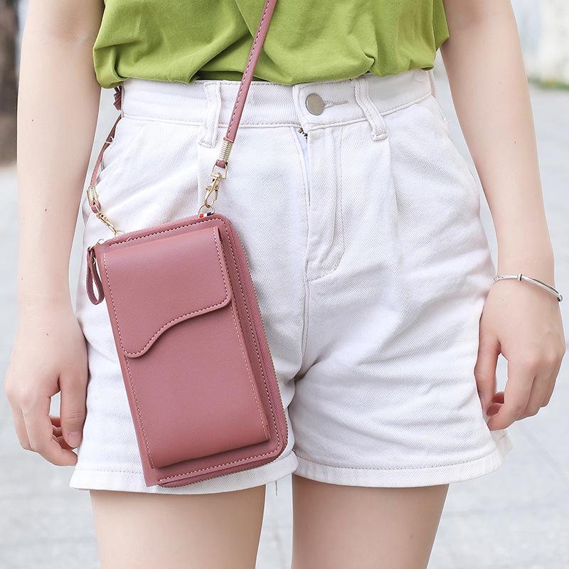 Korean Style Women's Crossbody Mini Phone Bag with Buckle