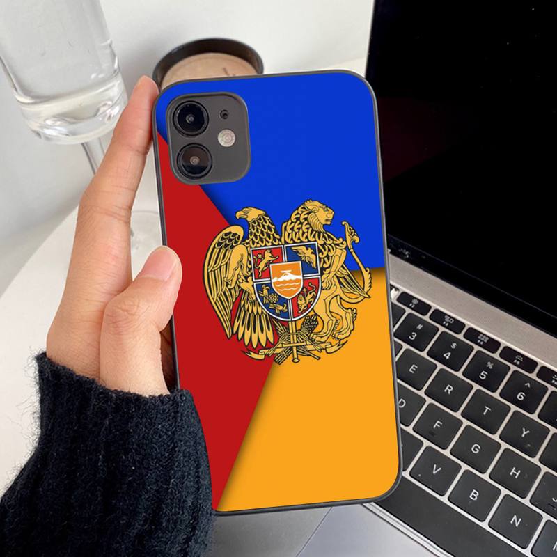 Чехол для телефона с армянским флагом Армении для iPhone 13 8 7 6S Plus X 5S SE 2020 XR 11 12 mini pro XS MAX