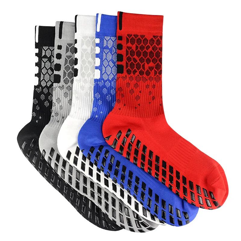 Professional Men Women Football Socks Honeycomb Graphics Breathable Sports Arrow Silicone Anti Slip Grip Soccer Socks