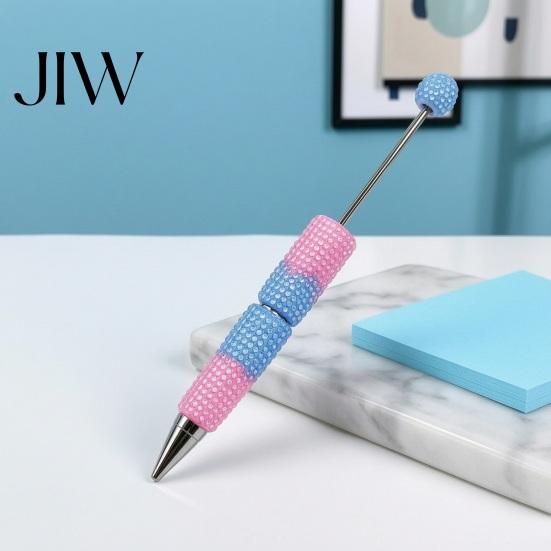 Novelty Rainbow Pens DIY Beadable Pen, Colorful Fancy Beaded Crafting Ballpoint Gift for Students, Party Favors, Creative Office Supplies Decorative