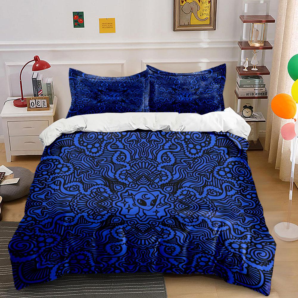"Alien-Themed Decorative Set" Bedding Set with 1 Duvet Cover 2 Pillowcases Single Double King Queen, Gift