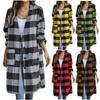 Womens Plaid Long Shacket Blend Coat Casual Button Down Shirt  Plaid Jacket Shacket