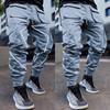 Spring Men's Casual Trousers Loose Large Size Work Trousers Men's Tide Card Drawstring Leg Opening Velcro Sports Trousers Man