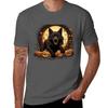 Happy Wolfhound pumpkins and moon no background TShirt All Match Basic Short Sleeve Top