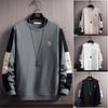 Men's Casual Korean Letter Sweatshirt - 2022 Spring/Autumn Trendy Cross-Border Top