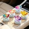 Rotatable Spinning Car Ornament Creative Mini Tea Pot Statue  Tabletop Ornaments