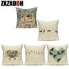 Flowers Plant Animals Whale Cats Horse Owl Decorative Pillows Polyester Cushion Cover for Sofa Home Living Room Almofadas