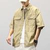 Men Shirt Solid Color Hip-hop Cool Young Style Buttons Loose Type Single-breasted Cardigan Lapel Summer Shirt Men Clothes