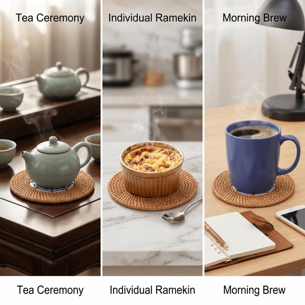 Autumn Vine Tea Set Pad Handcraft Anti Scald Mat Heat Dissipation Coaster Tea Table