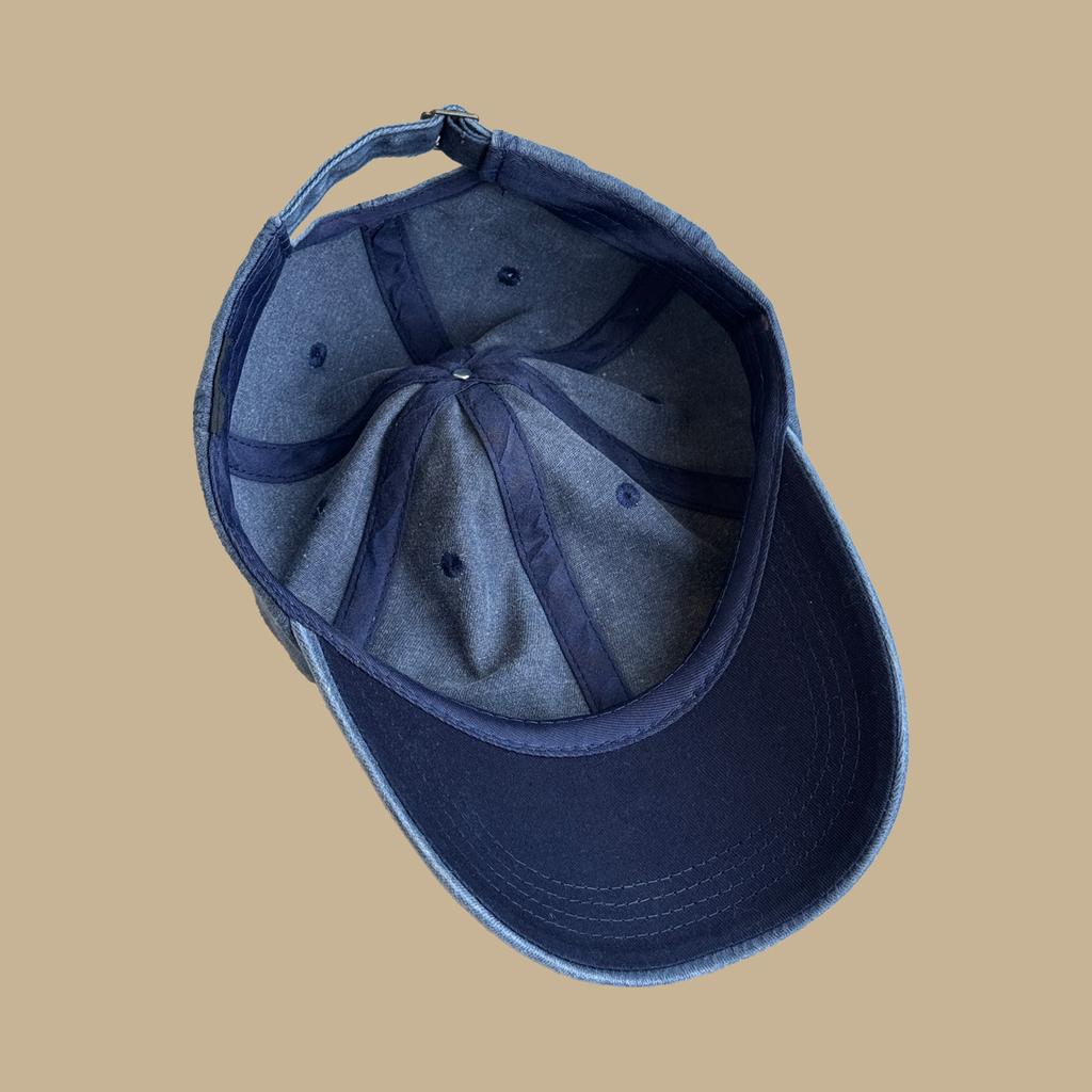 Retro washed soft top hat trendy bat pattern casual cap spring and summer outdoor versatile travel baseball cap