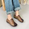 Johnature Retro Handmade Genuine Leather Comfortable Super Toe Soft Sole Casual Women's Flat Shoes
