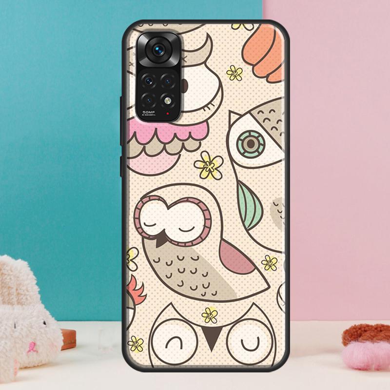 Модный Мультяшный Чехол-Сова Для Xiaomi Redmi Note 14 13 12 Pro 11 9 10 9S 10S 11S 12S Redmi 14C 13C 10C 12C Чехол