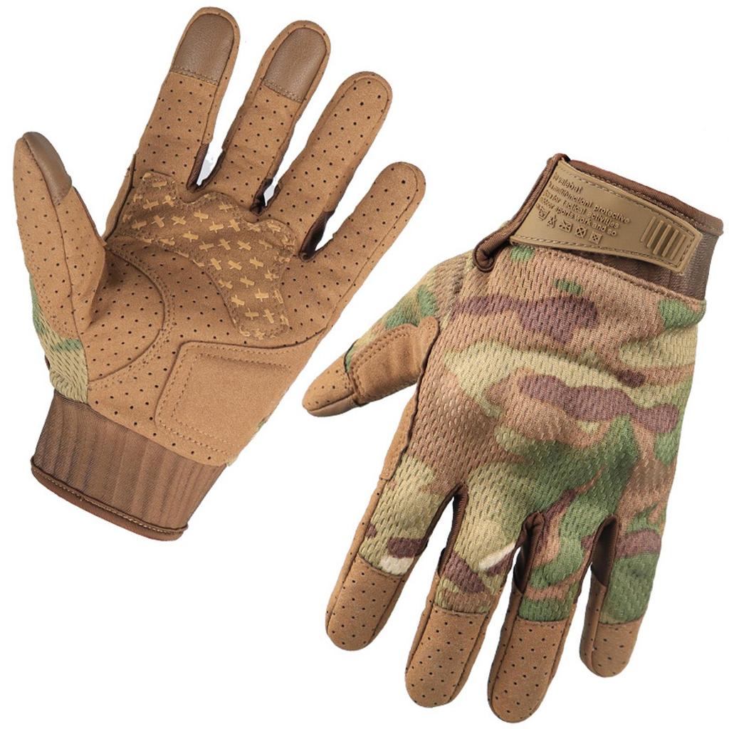 Men Tactical Gloves Full Finger Touch Screen Breathable Protective Gloves Anti‑Slip Wear‑Resistant for Motorcycle Cycling Outdoor Hunting Hiking