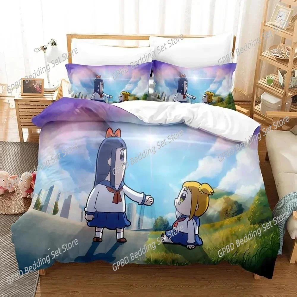 Аниме Pop Team Epic PIPI Комплект постельного белья для мальчиков и девочек Размер Twin Queen Пододеяльник Наволочка Постельное белье Мальчики Взрослые Мода Домашний текстиль