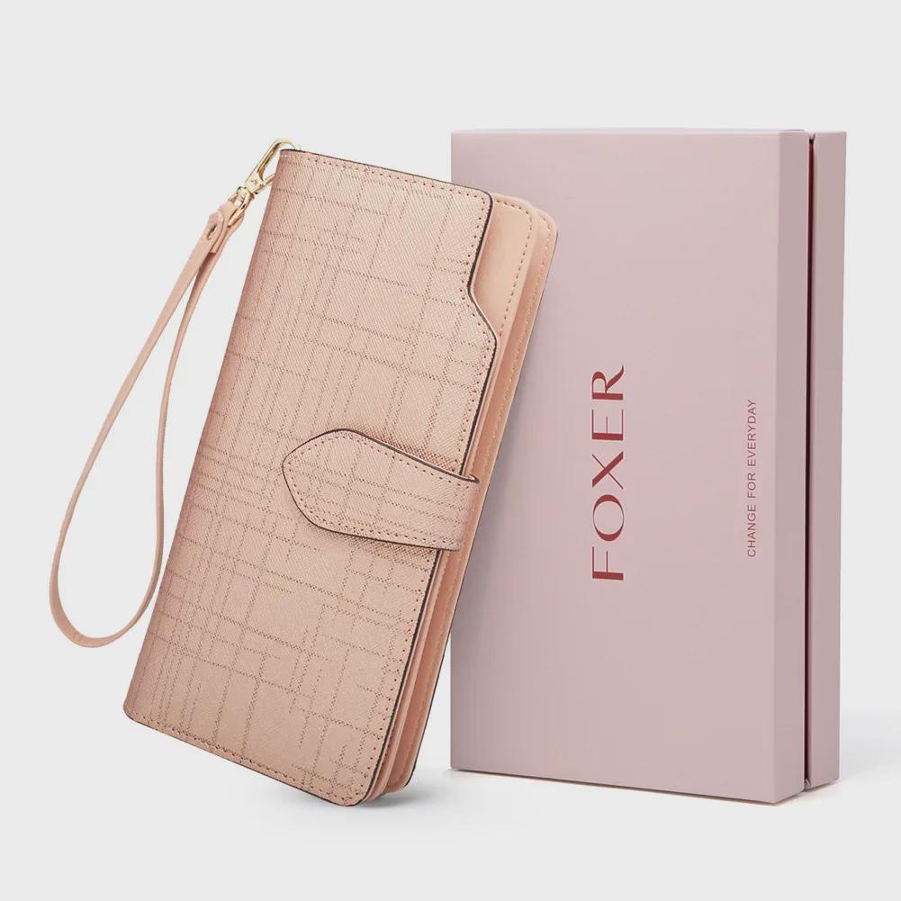 Женский роскошный двухслойный длинный клатч-кошелек из коровьей кожи 2024 года