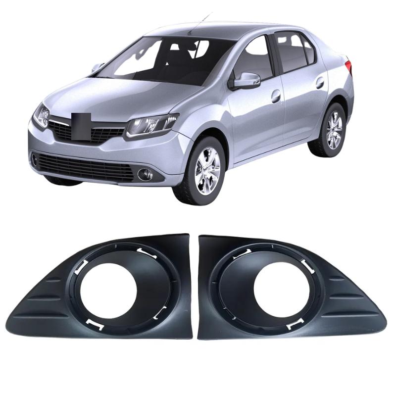 For Renault Logan II 2 Symbol 3 2014-2018 Front Bumper Fog Light Frame Set Left Right ABS Plastic Trim, Bumper Parts 261528359R
