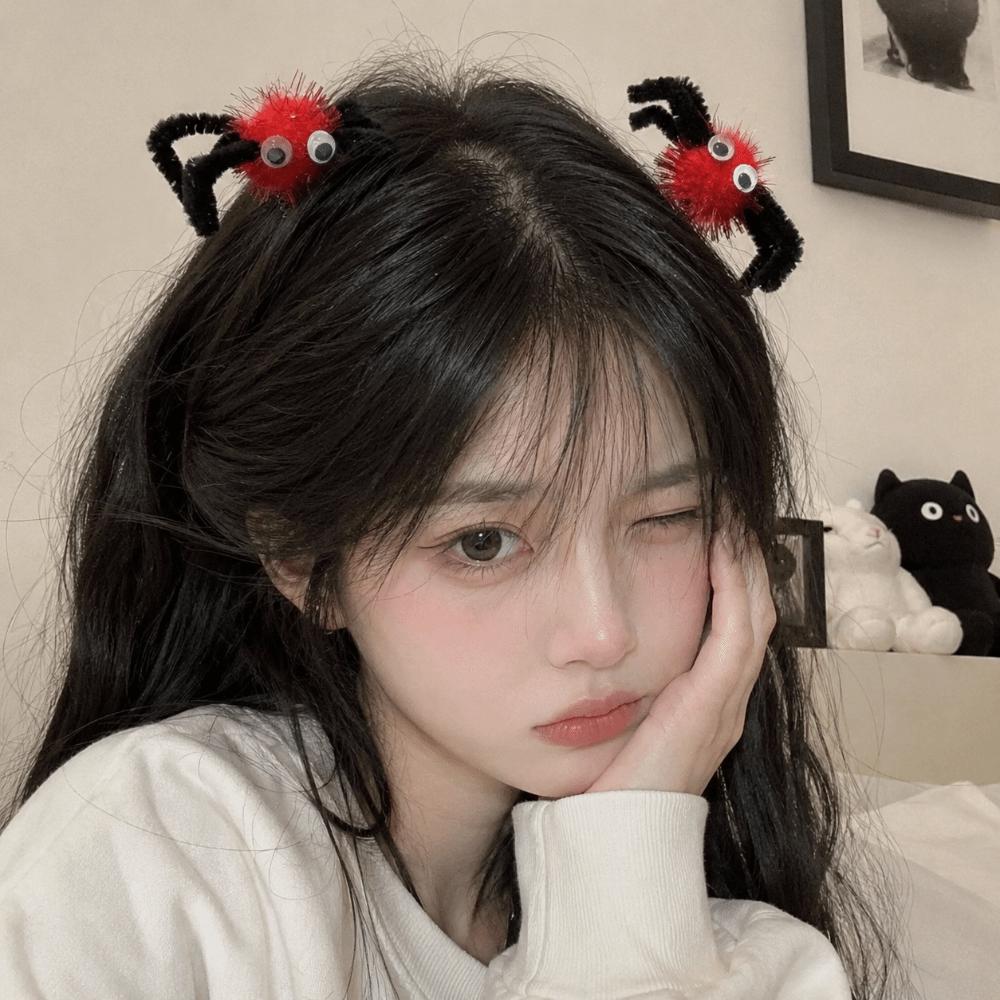 Creative Black Spider Hair Clip Lightweight Hair Accessories Realistic Halloween Headwear Cosplay