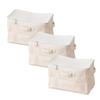 YAMAZEN Storage Box with Lid, Set of 3, Compatible with Color Boxes, Wipeable Interior, Foldable,