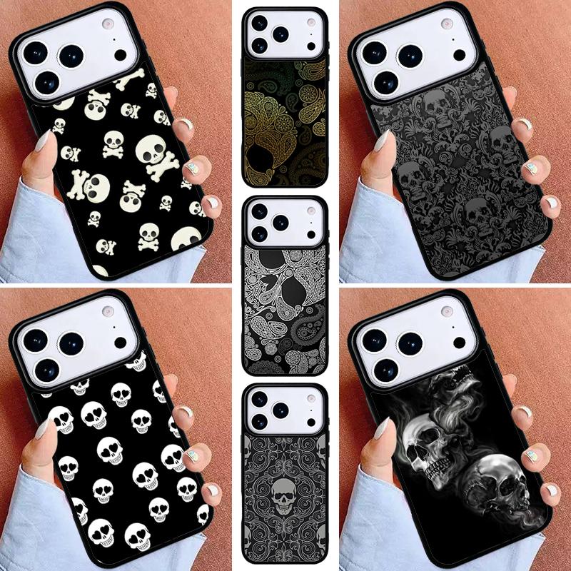 Чехол для телефона Черепа Кости Скелет для iPhone 17ProMax 12 13 14 15 16e 17 Pro Max Plus Air Cover