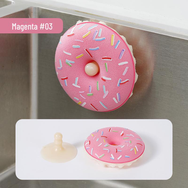 Симпатичная губка для мытья посуды с антипригарным покрытием, хлопковой присоской и впитывающей воду пенящейся щеткой